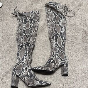 Marc Fisher Snakeskin Over the Knee Boots
